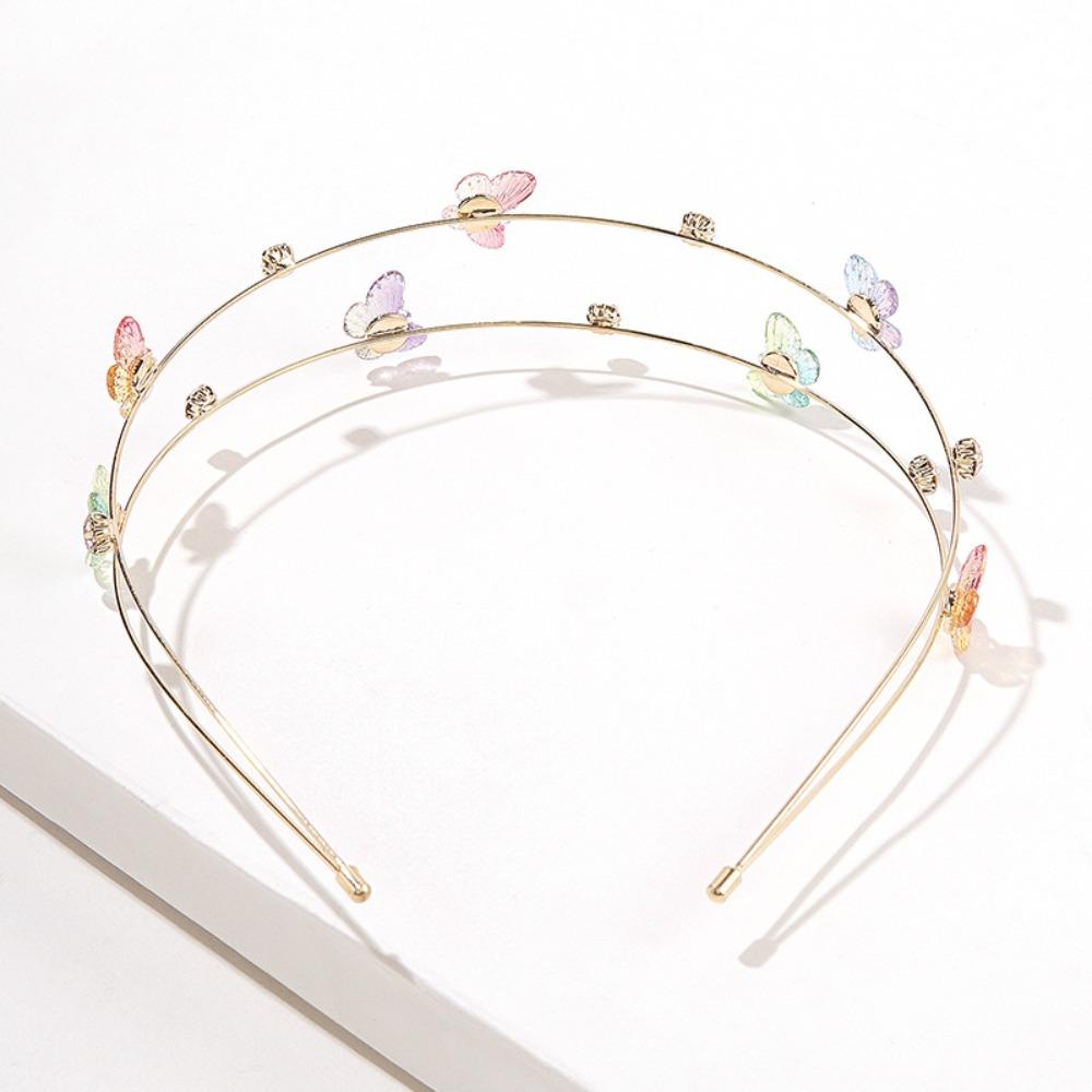 Тонкие резинки для волос с двойным корнем из цинкового сплава, обруч для волос в виде цветка, подарки, обруч в виде бабочки