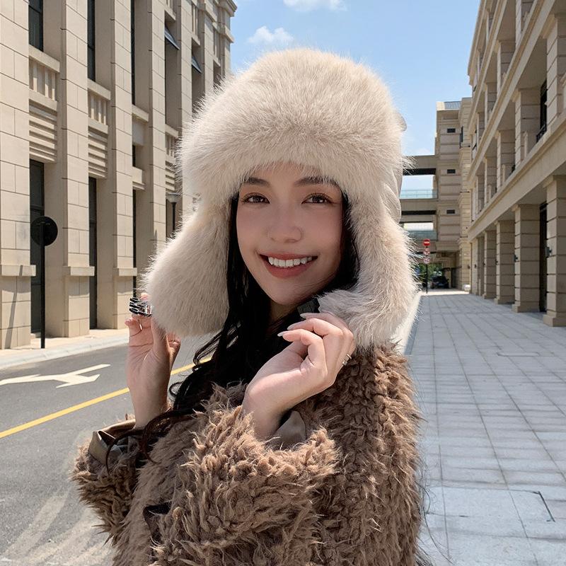 Зимняя плюшевая теплая шапка-пуловер для улицы, для велоспорта, катания на лыжах, для защиты ушей от холода, милая шапка с кошачьими ушками, женская