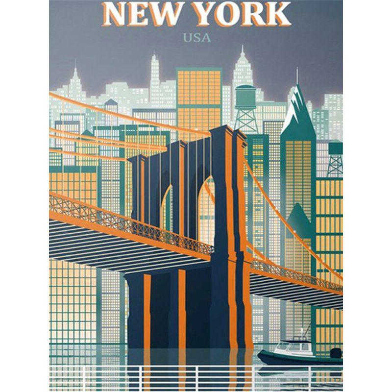 5D DIY Diamond Painting Hot Tourism World Travel City Minimalist Travel Posters Vintage Travel Amsterdam Lisbon Wall Art Decor