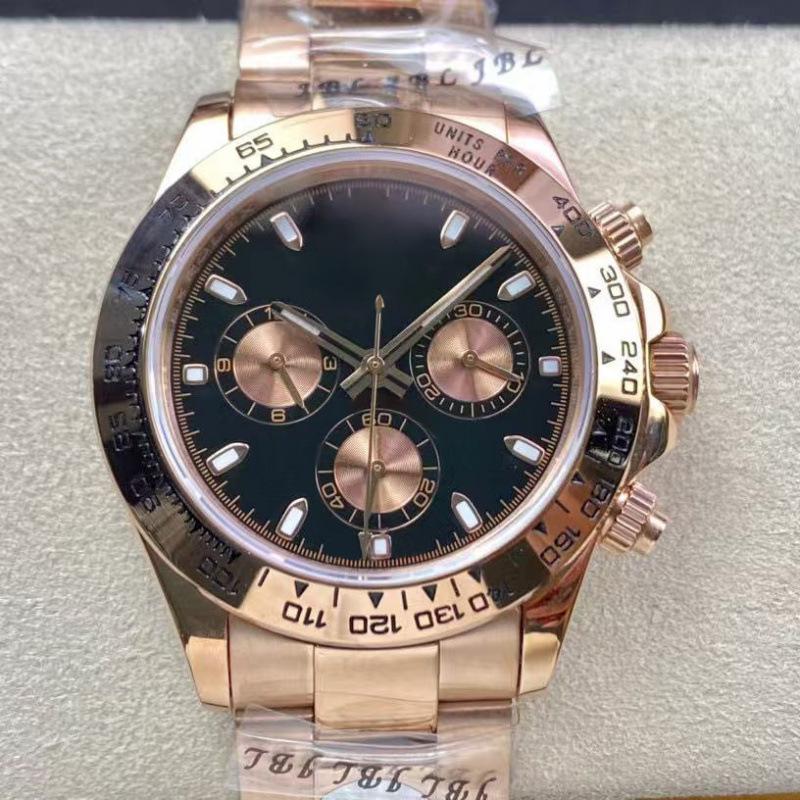 Мужские автоматические механические часы Rolex Daytona 40 мм, многофункциональные, с инкрустацией бриллиантами.