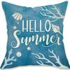 Summer Hot Style Ocean Style Pillow Beach Shell Pattern Blue Pillow Case Home Sofa Pillow Case Cushion Cover