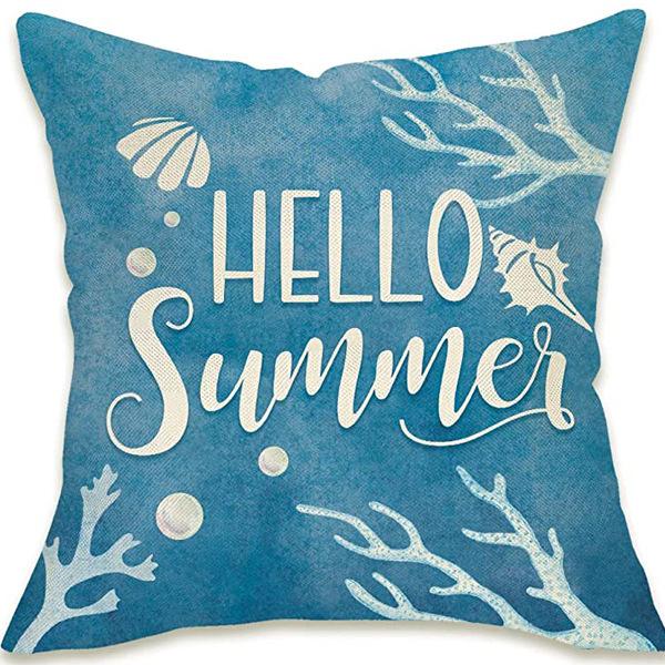 Summer Hot Style Ocean Style Pillow Beach Shell Pattern Blue Pillow Case Home Sofa Pillow Case Cushion Cover