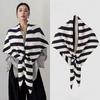 Wool Blended Knitted Shawl Big Triangle Scarf Elegant Poncho Cape  Fashion Accessory