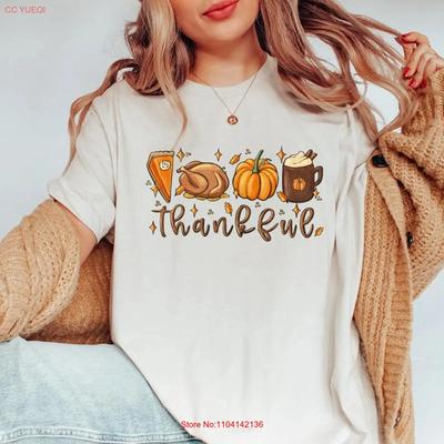 Thankful T Shirt Blessed Pumpkin Sweat Thanksgiving Vintage Designer Clothes Stretched Streetwear Slightly Casual