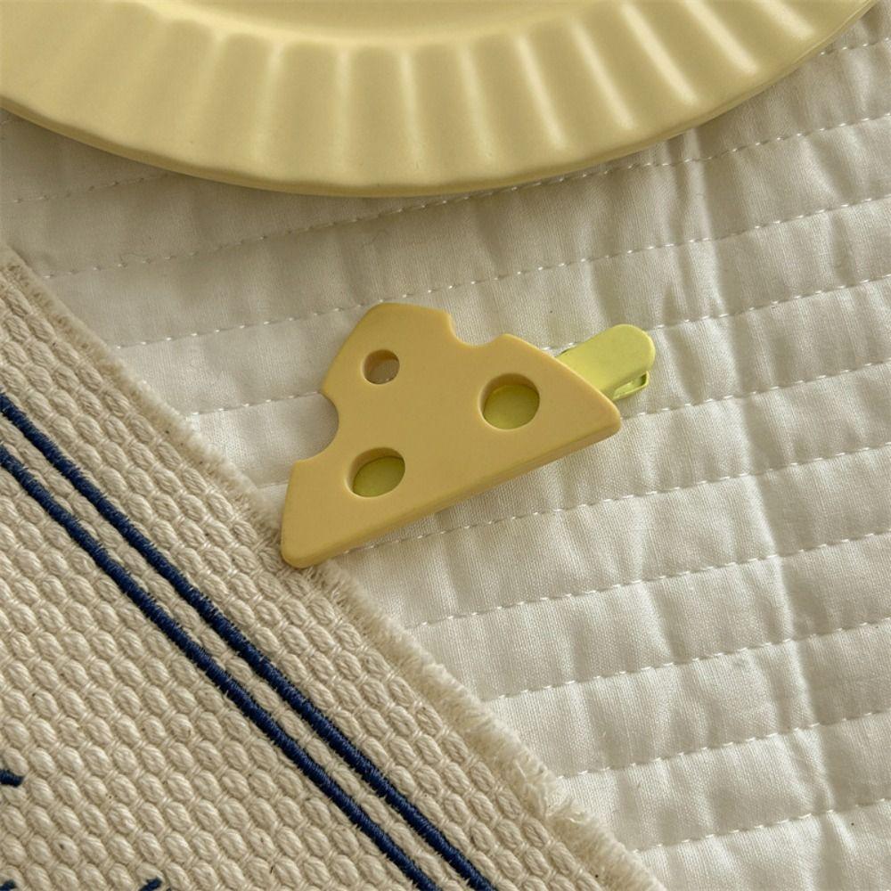 Triangle Cheese Grab Clip Yellow Cheese Hair Claw Funny Side Clip Girls