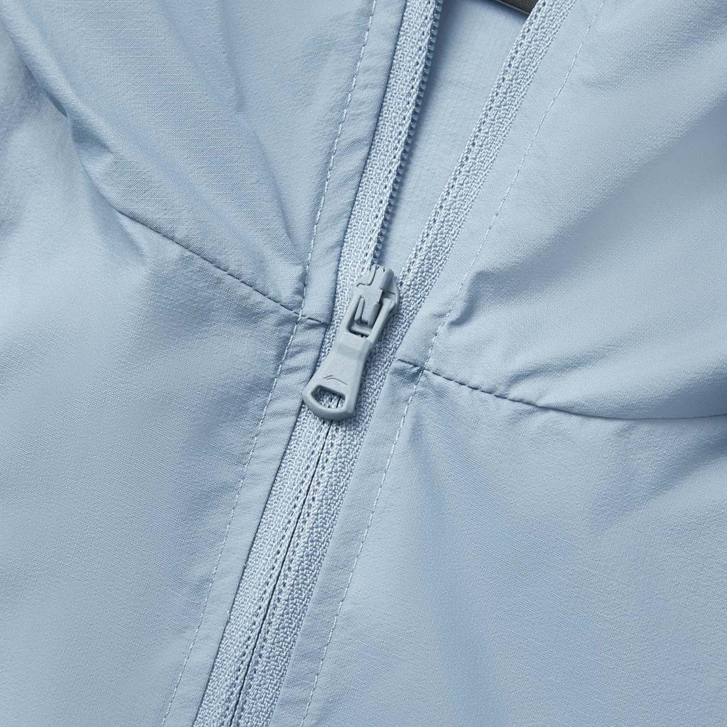 Li-Ning Comfortable Casual Minimalist Hooded Zipper Solid Color Versatile Jacket Men Jackets Slate-Blue AFDV261-9