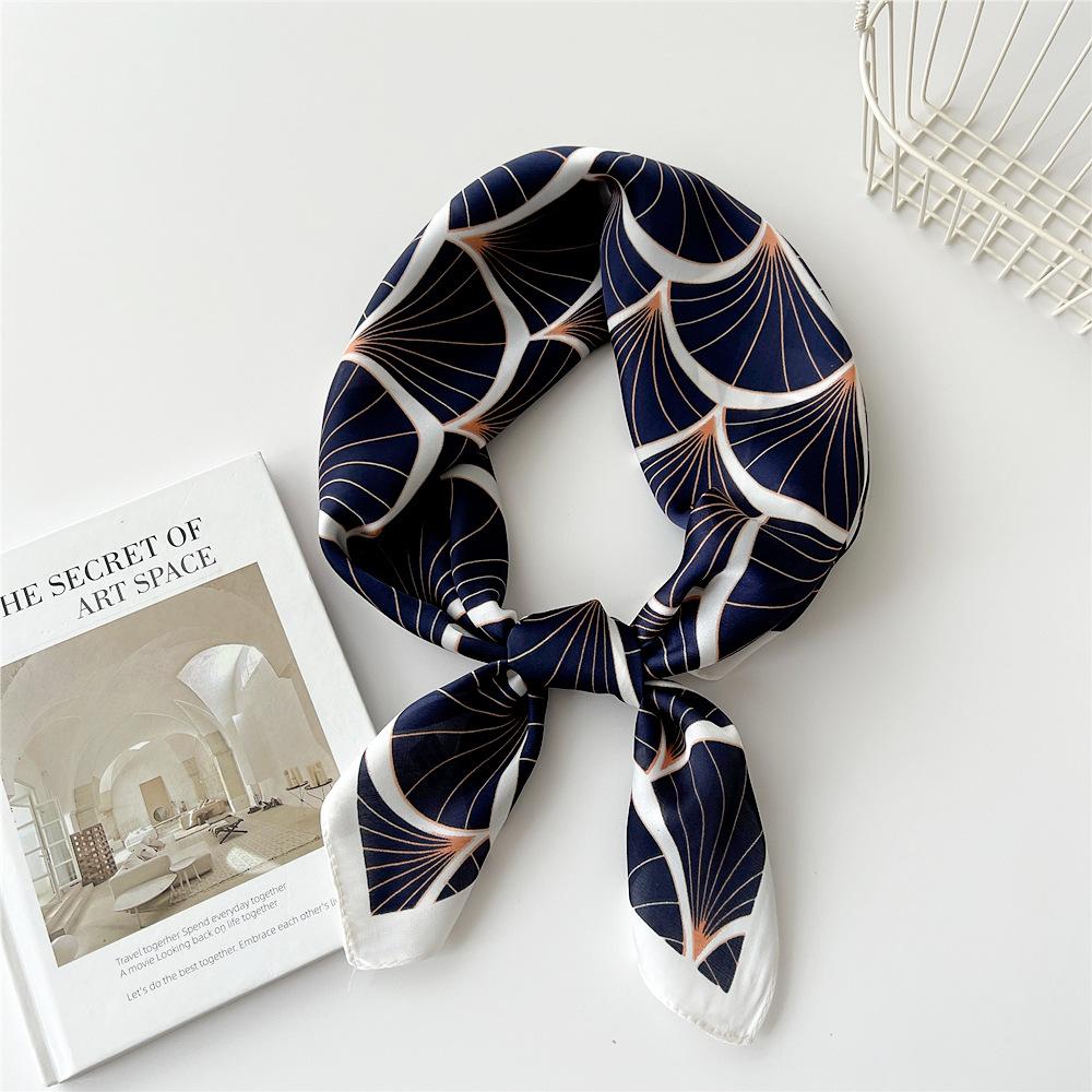 Summer Luxury Print Satin Silk Square Scarf For Women Shawl Hijab Neckerchief Female Hair Ribbon Headband Fashion Wrap Bandana