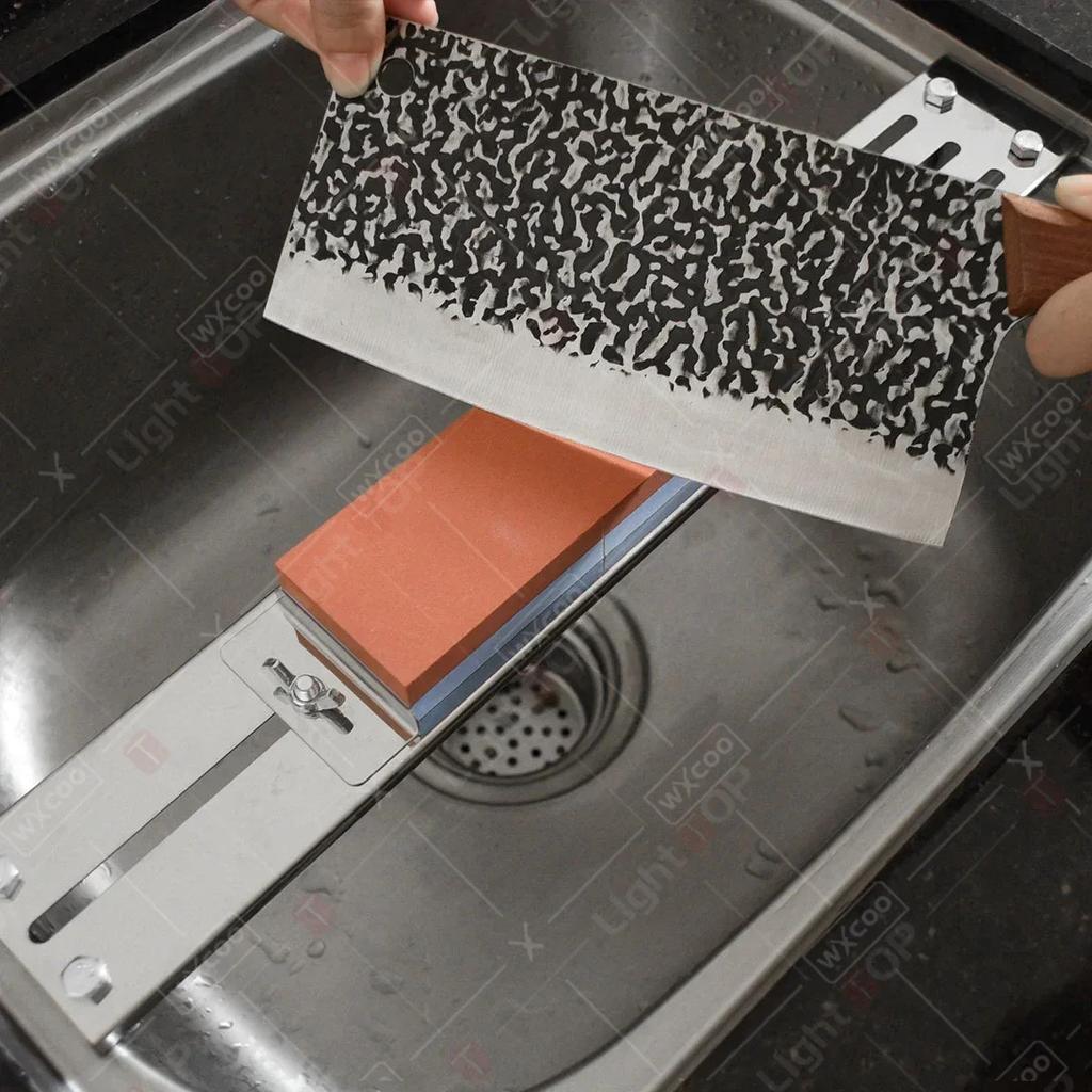 Stainless Steel Sink Sharpening Stone Holder Adjustable Anti-Slip Sink Whetstone Grinder Rack Sharpener Grindstone Accessories