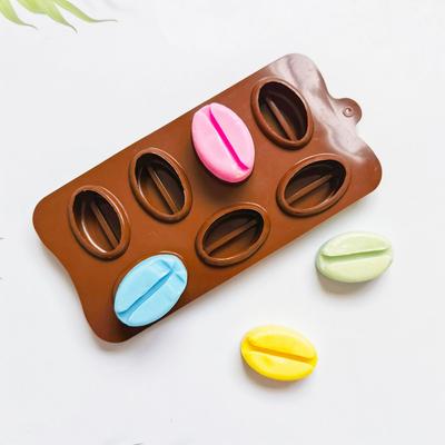Силиконовая форма на 7 ячеек "Мини кофейные зерна", для шоколада, сахарной мастики, конфет, для украшения тортов, выпечки, кухонные принадлежности