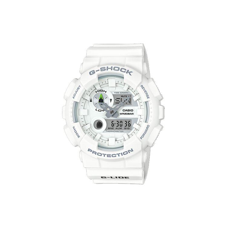 G-SHOCK Tide Лунный Фаза Уличный Стиль Кварцевый Механизм Ремешок из Смолы Унисекс Часы Белые GAX-100A-7APR+GMA-S130-7APR