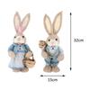 2x Artificial Straw Rabbit Souvenir Bunny Figurine Easter Straw Bunny Ornaments for Easter Holiday Party Household Decoration