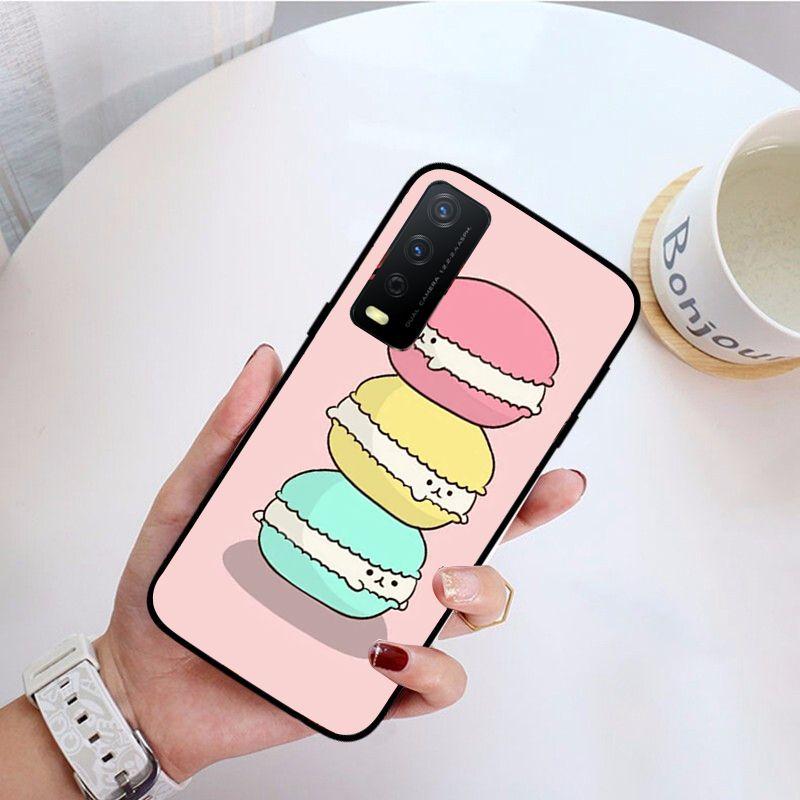 Чехол для телефона Funda Dessert macarons для vivo Y31 Y30 Y33S Y11S Y12S Y17 Y20 Y20S Y21S Y1S Y53S Y15 Y19 Y91C V23 5G, чехлы