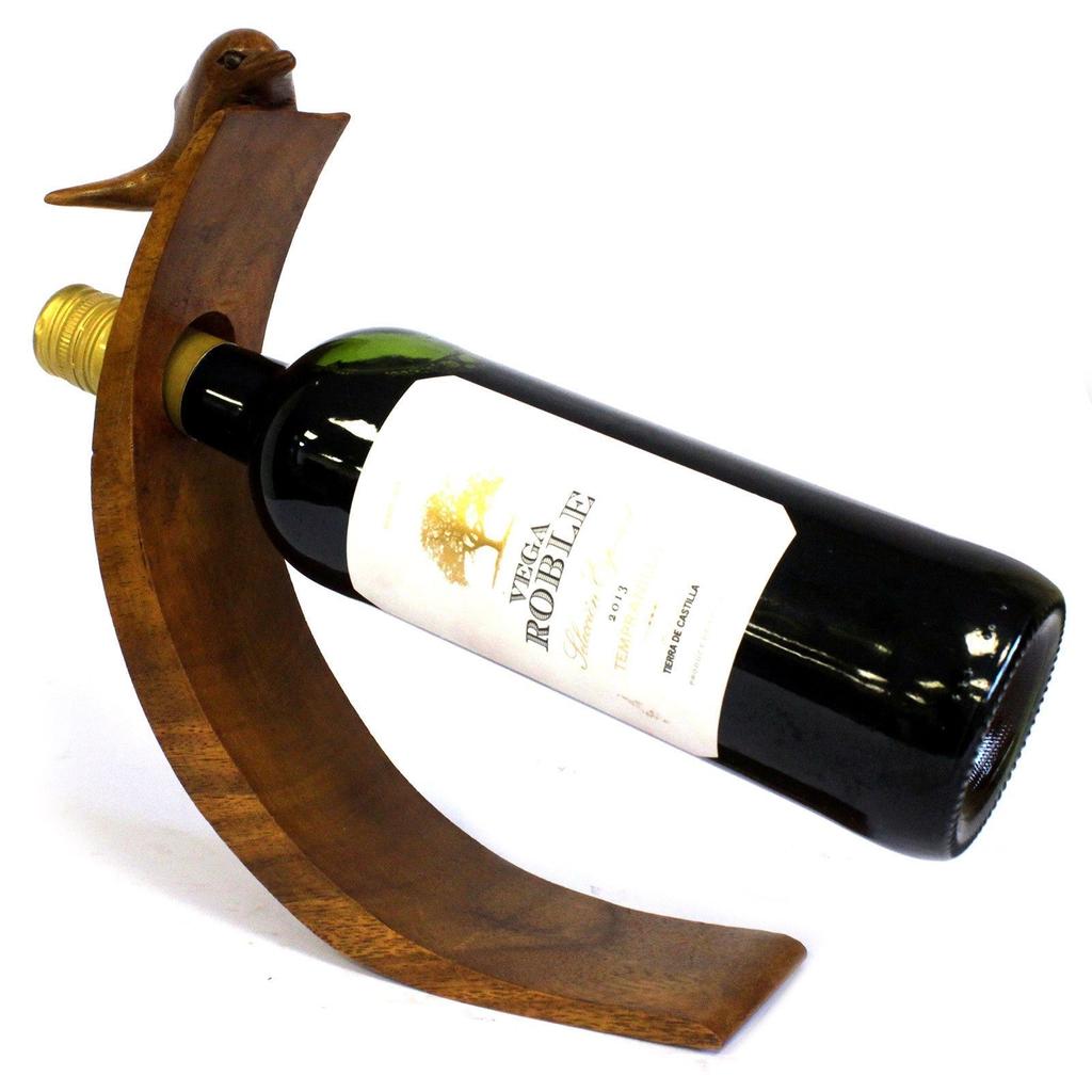 Wine Bottle Holder Balancing Dolphin