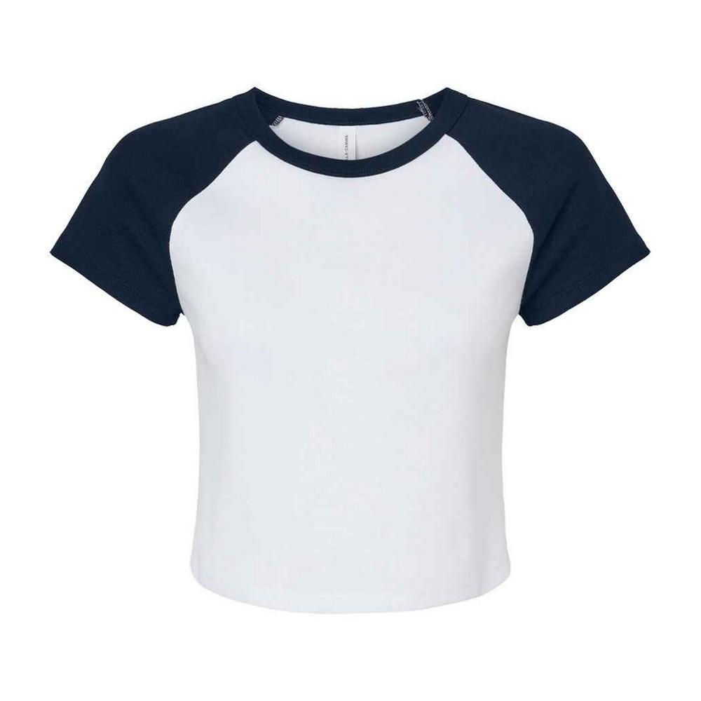 Bella + Canvas Womens/Ladies Baby Micro-Rib Raglan Crop Top