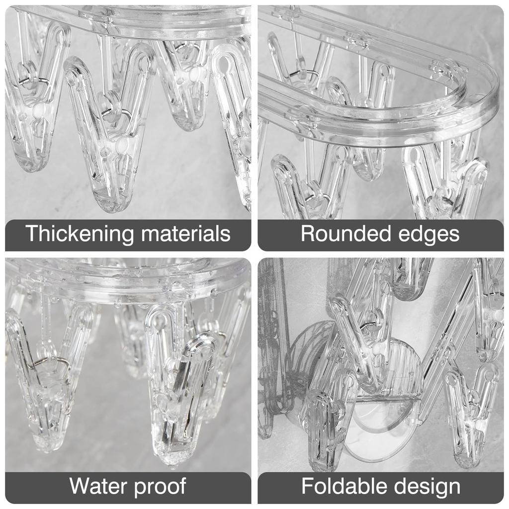 Сушильная стойка для белья, складная вешалка для белья с 9 зажимами, настенные присоски, прищепки для носков, перчаток, полотенец