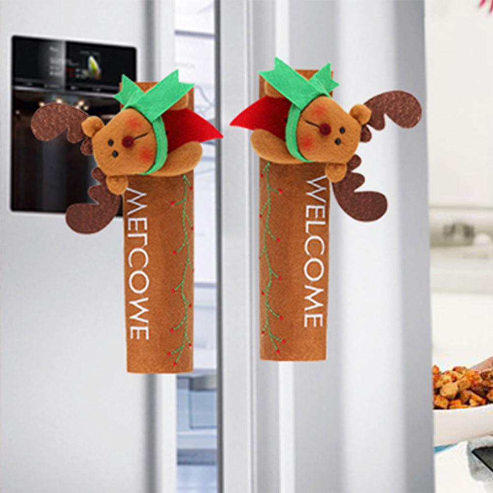 Fridge Handle Covers Microwave Oven Dishwasher Door Handle Cover Xmas Christmas Party Decoration