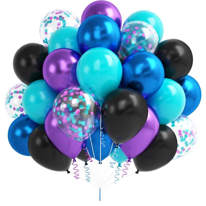 30 шт./набор Розовые Голубые Фиолетовые Металлические Шары с Блестками для Вечеринки по случаю Дня Рождения, Свадьбы, Выпускного, Воздушные Шары для Украшения Детского Праздника