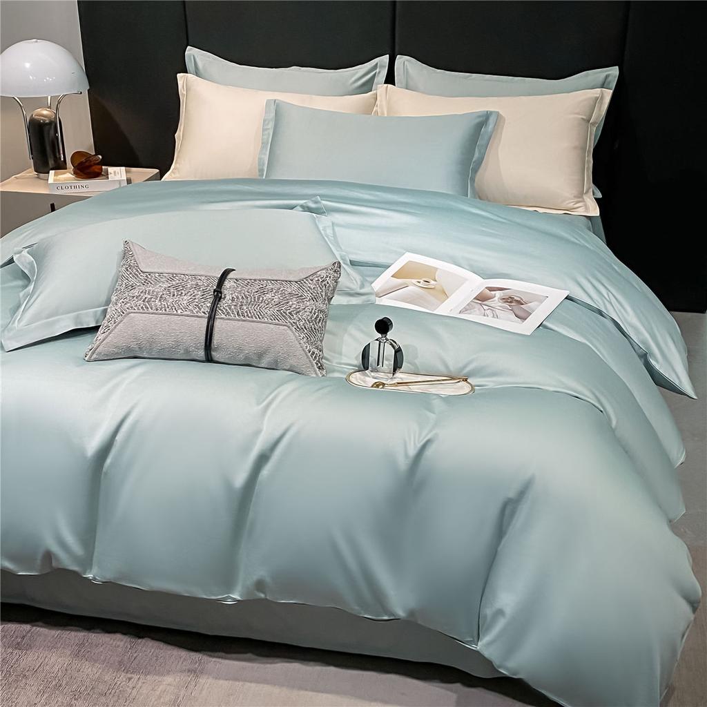 Long Staple Cotton 80 Count Pure Cotton Solid Color Single Duvet Cover Three Piece Set Four Piece Set Solid Color Duvet Cover