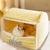 Cat Bed Autumn and Winter Cat Warm Windproof Closed Cat Bed Cat Bed Dog Striped Dog Bed Yurt Pet Bed