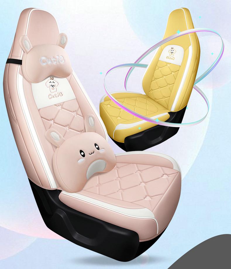 Leapmotor T03 Universal Cartoon Leather Car Seat Cover (All-Season, Full Surround)