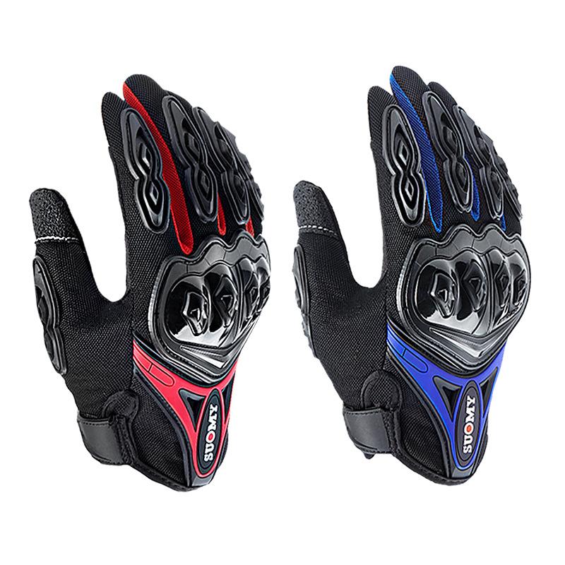 Motorcycle Full Finger Summer Gloves Touch Screen Four Seasons Cycling Locomotive Rider Anti-drop Off-road Gloves Men