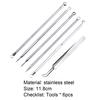 6Pcs/Set Blackhead Needle Anti-Slip Face Cleaning Stainless Steel Acne Removing Extractor Tools for Unisex