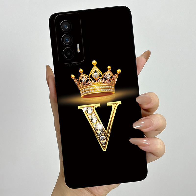 Для Realme GT Neo Flash / Neo 2T / Q3 Pro 5G Модный Чехол для Телефона с Первоначальной Буквой для Пары Мягкий Силикон ТПУ Защитный Чехол для Камеры