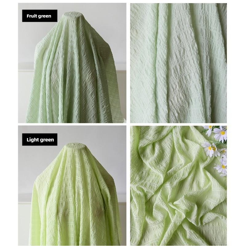 Chiffon Pleated Fabric Micro-elastic Summer By Meters for Curtain Sunscreen Scrunchies Dresses DIY Sewing Breathable Cloth Plain