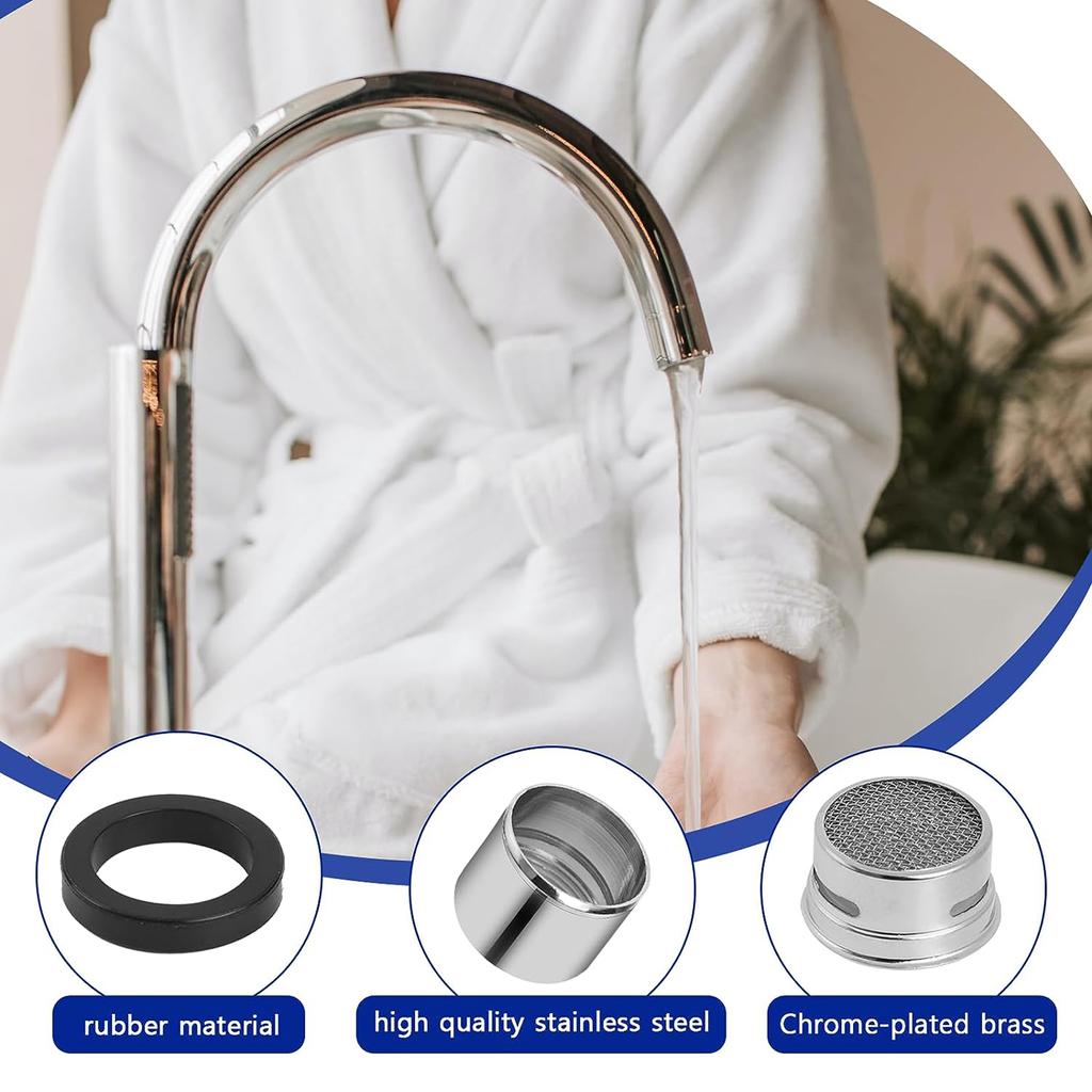 6 Pcs Female Thread Faucet Filter with Wrench Kitchen Sink Aerator Water Saving Faucet Filter for Kitchen and Bathroom