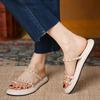 French Flat-bottomed Small Fragrant Wind Cover Toe Cool Slippers Women's New Summer Wear Soft-soled Beach Sandals In 2025