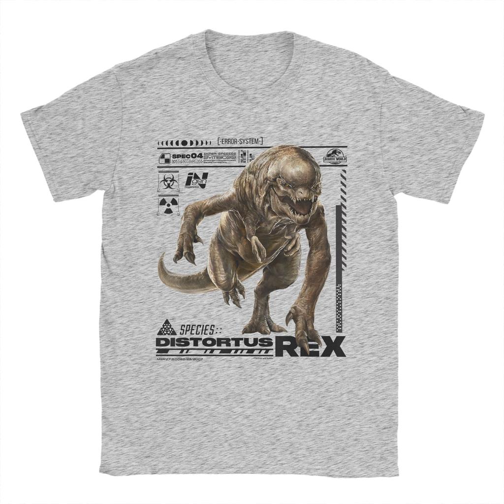 Мир Юрского периода Возрождение Дисторт Рекс Файл вида Инген Футболки Мужские Футболки из чистого хлопка Футболка с коротким рукавом Одежда