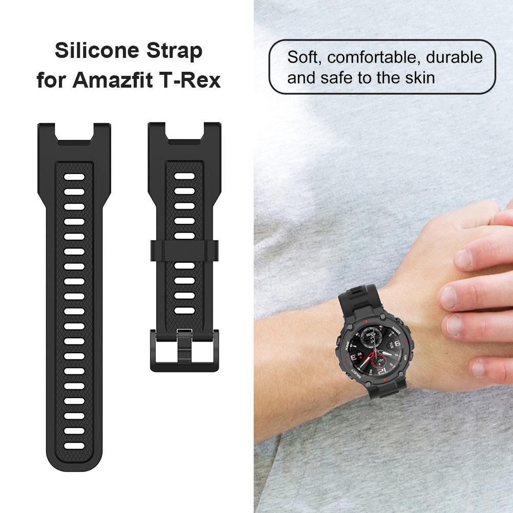 Силиконовый спортивный сменный ремешок для часов Huami Amazfit T-Rex Pro / Amazfit T-Rex Smart Watch Браслет на запястье Ремешки для часов