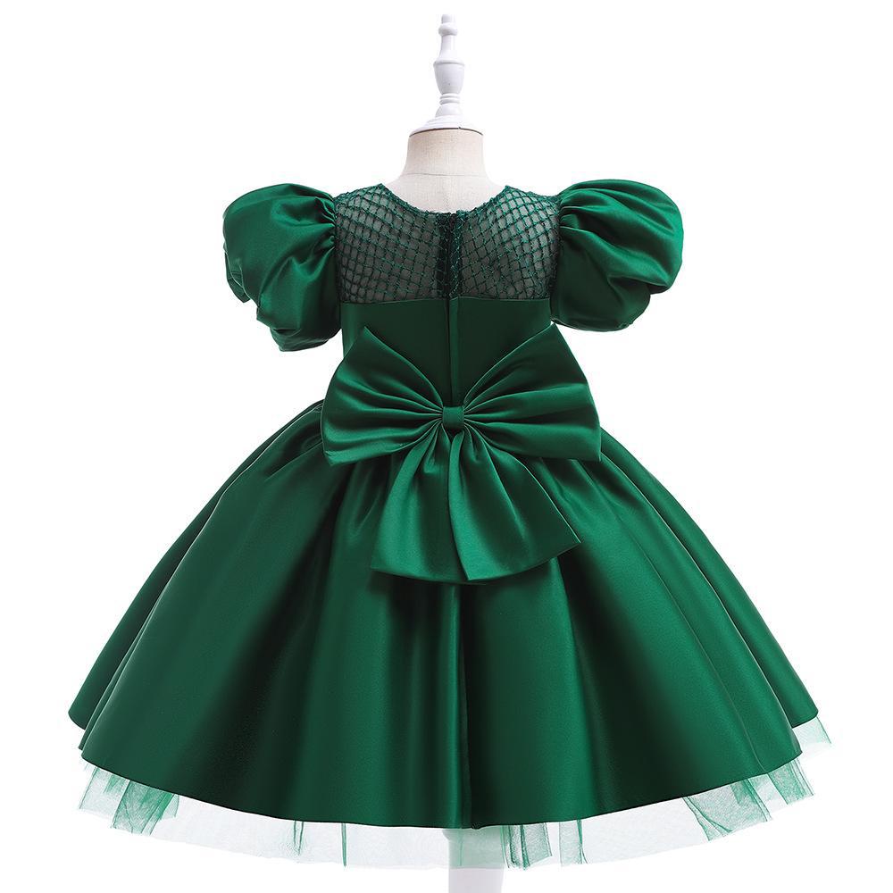 Милое платье-пачка для маленьких девочек, кружевное платье принцессы с цветочной вышивкой для вечеринки в честь 1-го дня рождения, голубая тюлевая одежда для выпускного вечера с бусинами для маленьких девочек