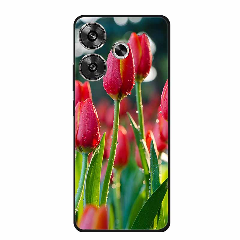 6.79" For Poco M6 4G Case POCOM6 Phone Cover Black Silicone Soft Back Cover Case For Xiaomi Poco M6 4G Case M 6 Protective Coque