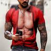 Men's Short Sleeve Muscle 3d T-shirt Abdominal Muscle Casual Pullover Short Sleeve Top