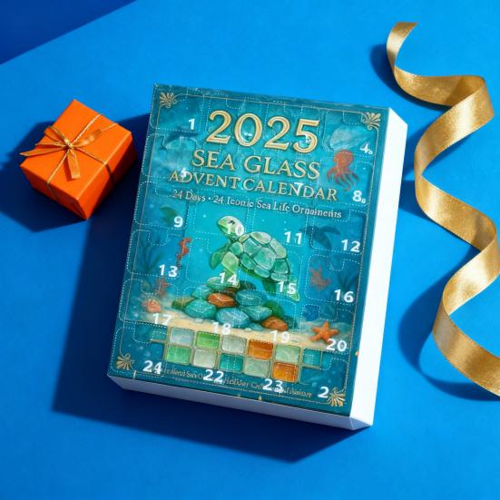 Календарь Адвента «Морская жизнь» 24-дневный рождественский календарь обратного отсчета 2D акриловые украшения «Морская жизнь» для детей и взрослых, праздничный подарок
