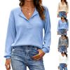 Women's Casual Loose Fashion Solid Color Ribbed Long-Sleeved Pullover Top