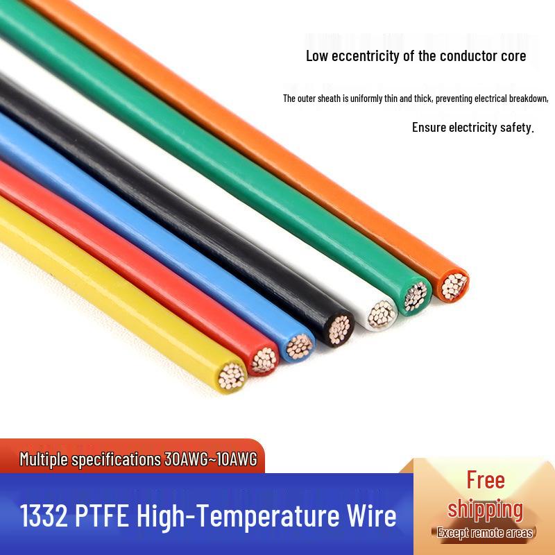 1332 Тефлоновый высокотемпературный провод, 10-30 AWG, луженая медь, огнестойкий, устойчивый к маслу/кислотам/щелочам, электронный провод для выводов/заземления