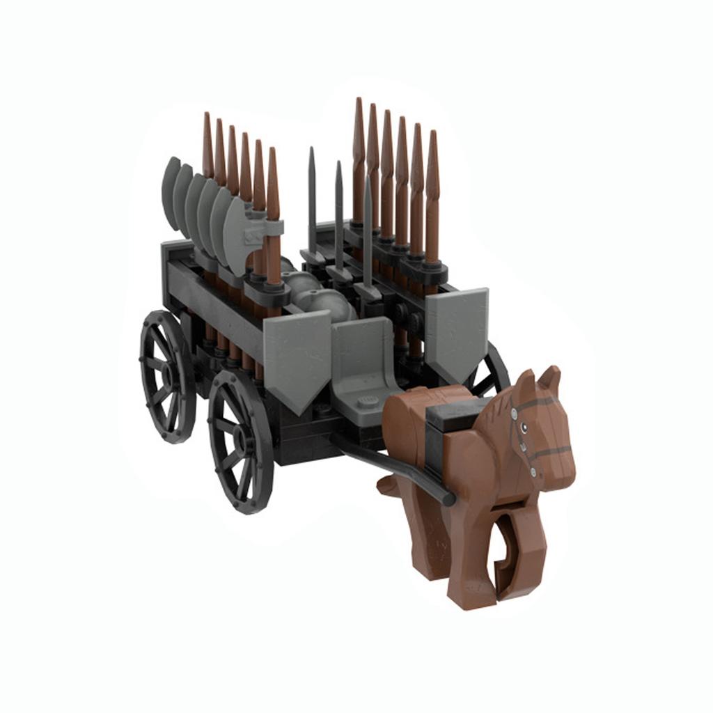 MOC Средневековая городская сцена Строительные блоки Доска объявлений Таверна Камин Костер Судейское место Вид улицы Кирпичная игрушка