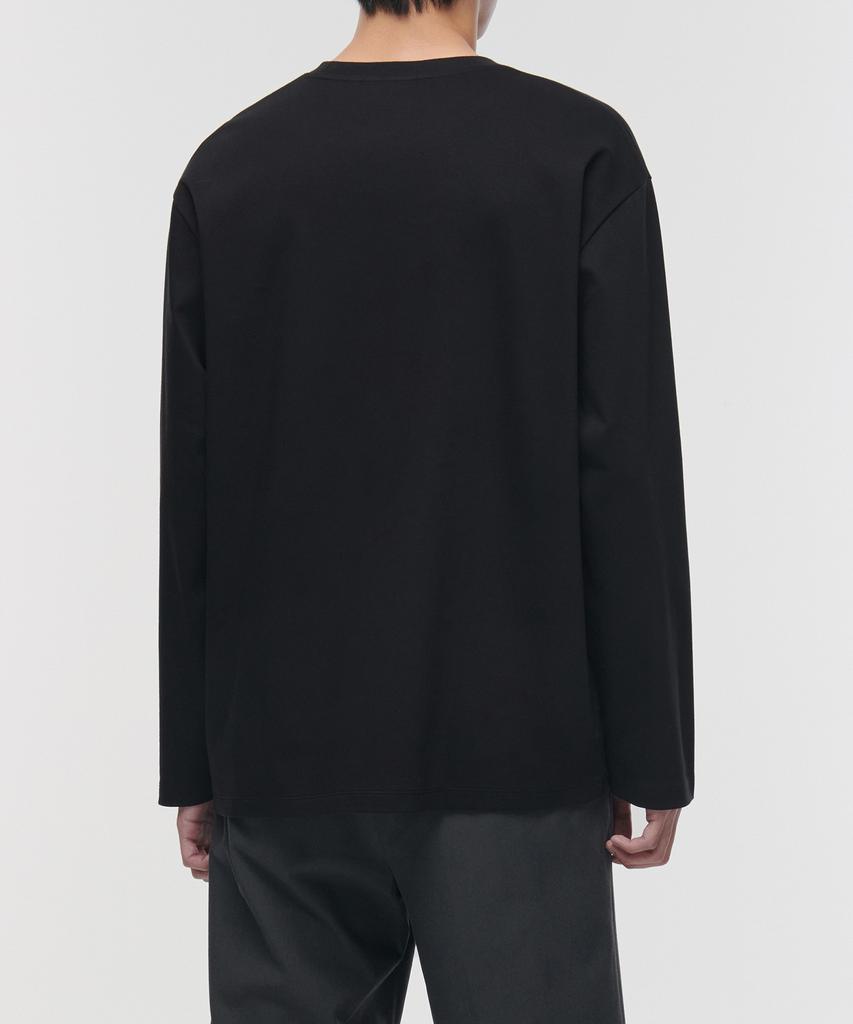 MUSINSA STANDARD Silket Relaxed Crew Neck Long Sleeve T-Shirt [Black]