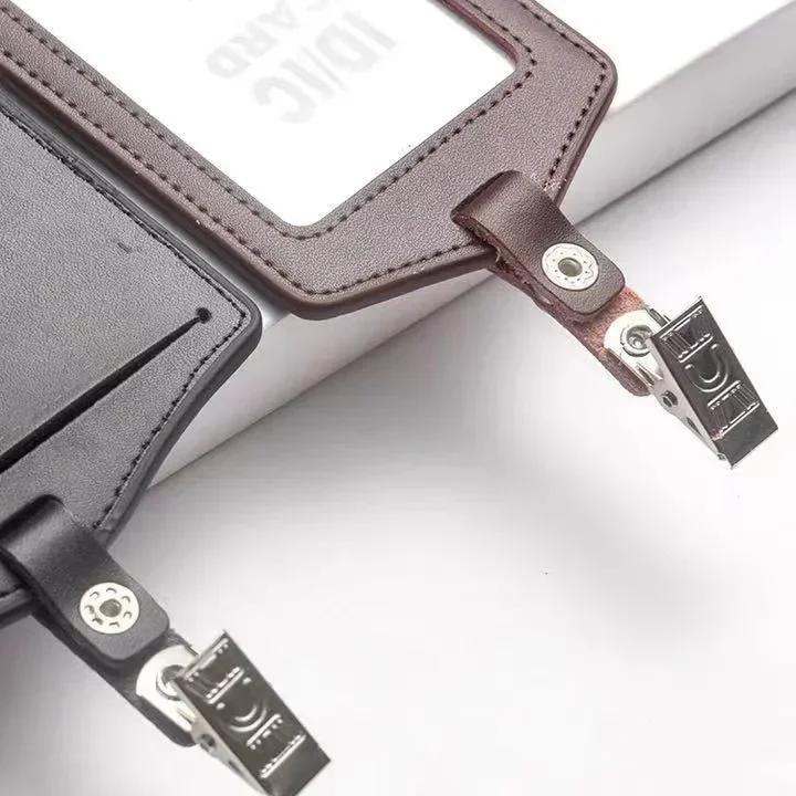 Горизонтальный вертикальный чехол для удостоверения личности из натуральной кожи для удостоверения личности медсестры, держатель для кредитной карты, держатель для бейджа, чехол для карты