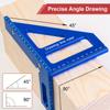 1pc, 45°/90° Aluminum Alloy Miter Triangle Ruler, Woodworking Square Protractor, 3D Multi Angle Layout Measuring Tools