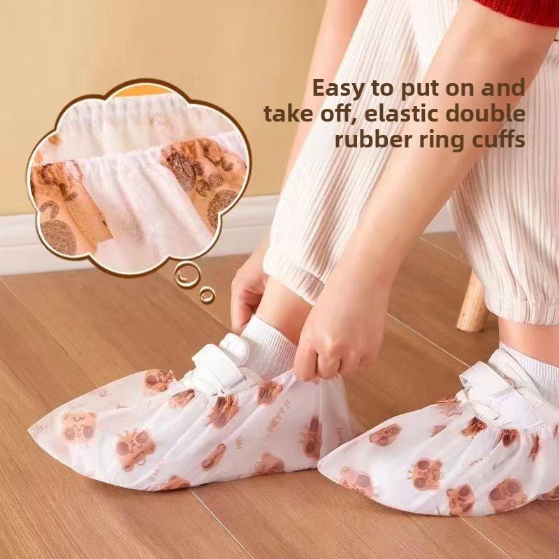 Printed Cartoon Disposable Thickened Anti-slip and Wear-resistant Household Shoe Covers