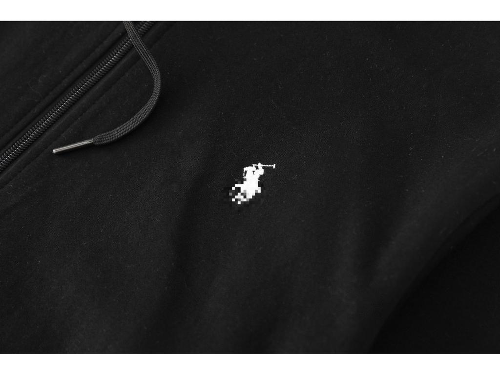 Men's Business RL Ralph LF Embroidered Pony Logo Zip-Up Hoodie Sweatshirt Versatile Outerwear