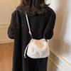Fashion Handbag Women's 2025 Autumn and Winter New Women's Bag Simple and Popular Women's Shoulder Bag Plush Bucket Bag Bag