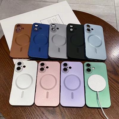 Применимо к iPhone 16E Металлическая краска Магнитный чехол для телефона Ощущение кожи Apple 15pro Полная упаковка Пленка для объектива 14 Защитный чехол