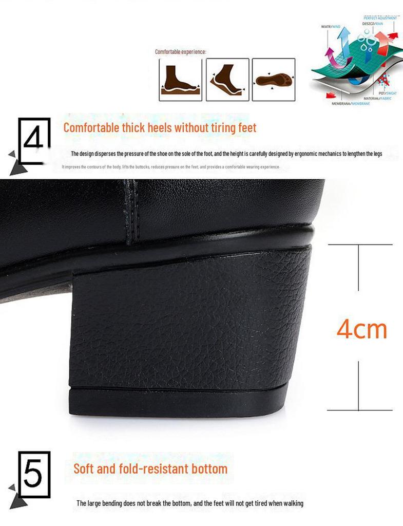 2022 New Soft Leather Mid-Heel Shoes for Women: Comfortable, Soft-Sole Work Shoes for Middle-Aged Mothers