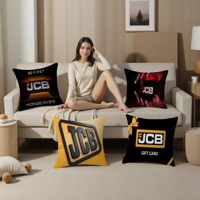 Экскаватор J-JCB логотип Наволочка Полиэстер Подушки для дивана Декоративные подушки Декор для дома Наволочка