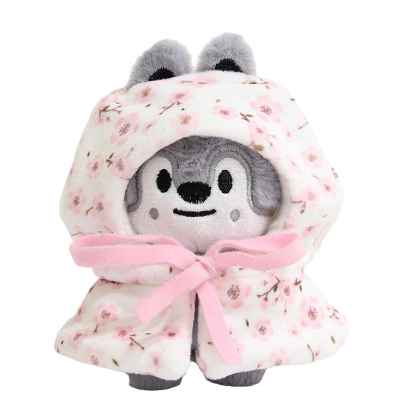 New Cute Sakura Themed Toy Set With Cloak Shawl Dress Up Figure Bag Keychain Decorative Kawaii Plushie Doll Supplies Gift