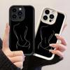 JT383 Эстетичный рисунок в одну линию для боди-арта для iPhone 17 16 15 14 13 Pro Max Samsung S26 S25 Ultra A17 A07 A56 A16 Xiaomi 15T Redmi 15c Note 14 13 12 Мягкий чехол